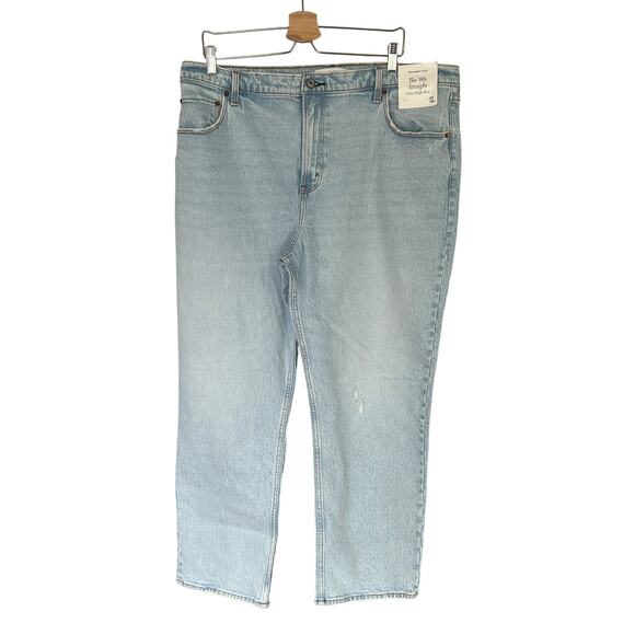 NWT Abercrombie Fitch 90s Straight Leg Ultra High Rise Jeans Women's 34 18 Short - Picture 2 of 12